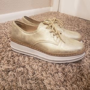 Seven Dials Pale Gold Platform Sneakers